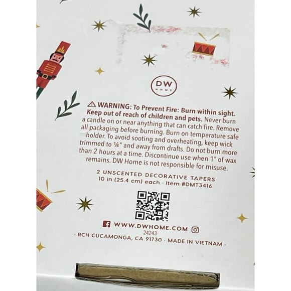 Christmas Nutcracker Tapered Candles Red Decorative Unscented 10” DW Home New - Picture 6 of 9